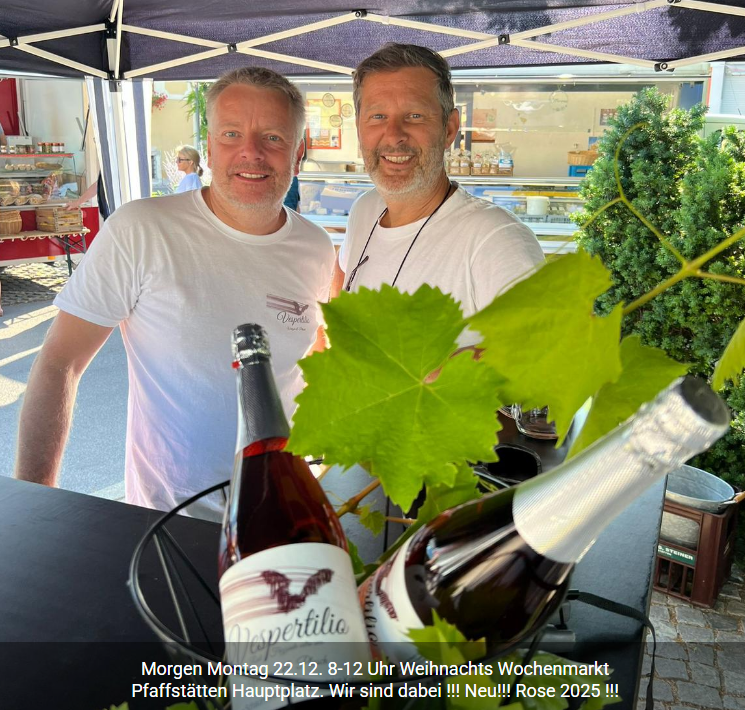 Günter und Oliver am Wochenmarkt in Pfaffstätten